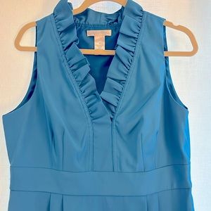 Ruffle V-Neck Sleeveless Cocktail Dress